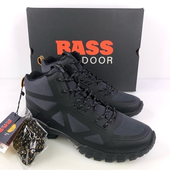 BASS OUTDOOR  Men's Vibram Peak Trail II Mid-Top Hiking Boot COLOR BLACK - Picture 1 of 7
